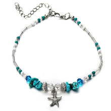 Load image into Gallery viewer, IF ME Bohemian Starfish Beads Stone Anklets for Women BOHO Silver Color Chain Bracelet on Leg Beach Ankle Jewelry 2018 NEW Gifts