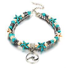 Load image into Gallery viewer, IF ME Bohemian Starfish Beads Stone Anklets for Women BOHO Silver Color Chain Bracelet on Leg Beach Ankle Jewelry 2018 NEW Gifts