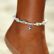 Load image into Gallery viewer, IF ME Bohemian Starfish Beads Stone Anklets for Women BOHO Silver Color Chain Bracelet on Leg Beach Ankle Jewelry 2018 NEW Gifts