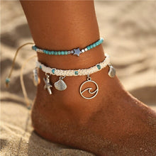 Load image into Gallery viewer, IF ME Bohemian Starfish Beads Stone Anklets for Women BOHO Silver Color Chain Bracelet on Leg Beach Ankle Jewelry 2018 NEW Gifts