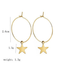 Load image into Gallery viewer, Earrings For Women Gold Silver Fashion Jewelry Pendant Girls Trend Gift Hanging Dangler Eardrop Clasp Female Simple Star
