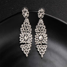 Load image into Gallery viewer, Miallo Fashion Austrian Crystal Alloy Bridal Long Earrings for Women Wedding Big Earrings for Bride Bridesmaids