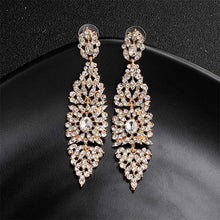 Load image into Gallery viewer, Miallo Fashion Austrian Crystal Alloy Bridal Long Earrings for Women Wedding Big Earrings for Bride Bridesmaids