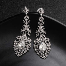 Load image into Gallery viewer, Miallo Fashion Austrian Crystal Alloy Bridal Long Earrings for Women Wedding Big Earrings for Bride Bridesmaids