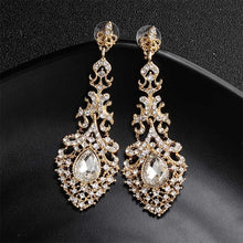 Load image into Gallery viewer, Miallo Fashion Austrian Crystal Alloy Bridal Long Earrings for Women Wedding Big Earrings for Bride Bridesmaids