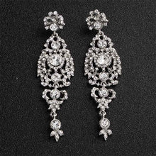 Load image into Gallery viewer, Miallo Fashion Austrian Crystal Alloy Bridal Long Earrings for Women Wedding Big Earrings for Bride Bridesmaids