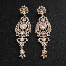 Load image into Gallery viewer, Miallo Fashion Austrian Crystal Alloy Bridal Long Earrings for Women Wedding Big Earrings for Bride Bridesmaids
