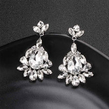 Load image into Gallery viewer, Miallo Fashion Austrian Crystal Alloy Bridal Long Earrings for Women Wedding Big Earrings for Bride Bridesmaids