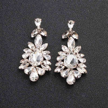 Load image into Gallery viewer, Miallo Fashion Austrian Crystal Alloy Bridal Long Earrings for Women Wedding Big Earrings for Bride Bridesmaids