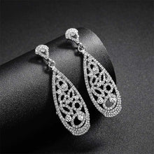 Load image into Gallery viewer, Miallo Fashion Austrian Crystal Alloy Bridal Long Earrings for Women Wedding Big Earrings for Bride Bridesmaids