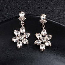 Load image into Gallery viewer, Miallo Fashion Austrian Crystal Alloy Bridal Long Earrings for Women Wedding Big Earrings for Bride Bridesmaids