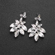 Load image into Gallery viewer, Miallo Fashion Austrian Crystal Alloy Bridal Long Earrings for Women Wedding Big Earrings for Bride Bridesmaids