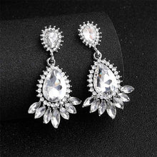 Load image into Gallery viewer, Miallo Fashion Austrian Crystal Alloy Bridal Long Earrings for Women Wedding Big Earrings for Bride Bridesmaids