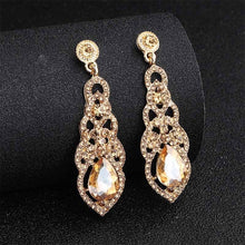 Load image into Gallery viewer, Miallo Fashion Austrian Crystal Alloy Bridal Long Earrings for Women Wedding Big Earrings for Bride Bridesmaids