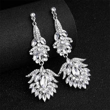 Load image into Gallery viewer, Miallo Fashion Austrian Crystal Alloy Bridal Long Earrings for Women Wedding Big Earrings for Bride Bridesmaids