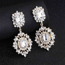 Load image into Gallery viewer, Miallo Fashion Austrian Crystal Alloy Bridal Long Earrings for Women Wedding Big Earrings for Bride Bridesmaids