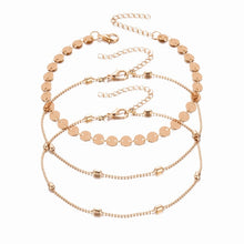 Load image into Gallery viewer, Bohemia Multilayer Crystal Anklet Set Fashion Sequins Star Ankle Bracelets for Women Summer Beach Foot Jewelry Leg Chain Anklets