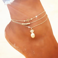 Load image into Gallery viewer, Summer Fashion Crystal Pineapple Anklets Female Barefoot Crochet Sandals Foot Jewelry Bead Ankle Bracelets For Women Leg Chain