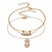 Load image into Gallery viewer, Summer Fashion Crystal Pineapple Anklets Female Barefoot Crochet Sandals Foot Jewelry Bead Ankle Bracelets For Women Leg Chain
