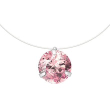 Load image into Gallery viewer, Gift 8 Color 6MM Pink Silver Red Zircon Chokers Necklaces Transparent Fishing Line Simple Pendant Necklace Jewelry For Women