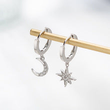 Load image into Gallery viewer, Dominated new 2019 contracted asymmetric crystal Star fashion Drop earrings Delicate joker Moon style Women earrings Jewelry