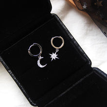 Load image into Gallery viewer, Dominated new 2019 contracted asymmetric crystal Star fashion Drop earrings Delicate joker Moon style Women earrings Jewelry
