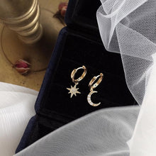 Load image into Gallery viewer, Dominated new 2019 contracted asymmetric crystal Star fashion Drop earrings Delicate joker Moon style Women earrings Jewelry