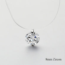 Load image into Gallery viewer, INZATT 925 Sterling Silver Zircon Crystal Pearl Pendant Choker Necklace Transparent Fishing Line 2020 Fine Jewelry For Women