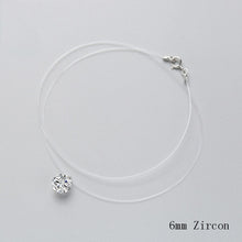 Load image into Gallery viewer, INZATT 925 Sterling Silver Zircon Crystal Pearl Pendant Choker Necklace Transparent Fishing Line 2020 Fine Jewelry For Women