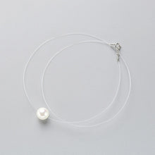 Load image into Gallery viewer, INZATT 925 Sterling Silver Zircon Crystal Pearl Pendant Choker Necklace Transparent Fishing Line 2020 Fine Jewelry For Women