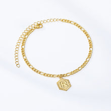 Load image into Gallery viewer, Hexagon Alphabet Leg Bracelets Initial  Letter Anklet For Women Foot Jewelry Stainless Steel Feet Chain Friendship Gifts