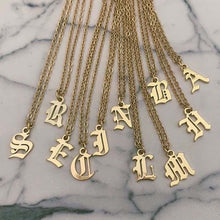 Load image into Gallery viewer, Initial Necklace Women Letter Necklaces For Women Stainless Steel Gold Chains A-Z Letters Old English Font Chain collier цепь