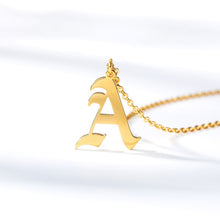 Load image into Gallery viewer, Initial Necklace Women Letter Necklaces For Women Stainless Steel Gold Chains A-Z Letters Old English Font Chain collier цепь