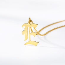 Load image into Gallery viewer, Initial Necklace Women Letter Necklaces For Women Stainless Steel Gold Chains A-Z Letters Old English Font Chain collier цепь