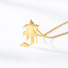 Load image into Gallery viewer, Initial Necklace Women Letter Necklaces For Women Stainless Steel Gold Chains A-Z Letters Old English Font Chain collier цепь