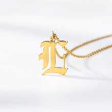 Load image into Gallery viewer, Initial Necklace Women Letter Necklaces For Women Stainless Steel Gold Chains A-Z Letters Old English Font Chain collier цепь
