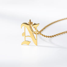 Load image into Gallery viewer, Initial Necklace Women Letter Necklaces For Women Stainless Steel Gold Chains A-Z Letters Old English Font Chain collier цепь