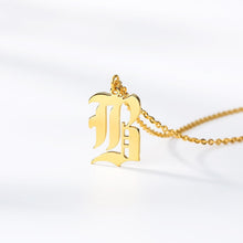 Load image into Gallery viewer, Initial Necklace Women Letter Necklaces For Women Stainless Steel Gold Chains A-Z Letters Old English Font Chain collier цепь