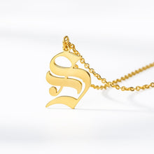 Load image into Gallery viewer, Initial Necklace Women Letter Necklaces For Women Stainless Steel Gold Chains A-Z Letters Old English Font Chain collier цепь