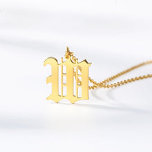 Load image into Gallery viewer, Initial Necklace Women Letter Necklaces For Women Stainless Steel Gold Chains A-Z Letters Old English Font Chain collier цепь