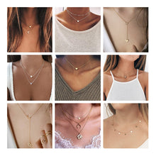 Load image into Gallery viewer, ZILPOIT Simple Moon Star Heart Choker Necklace for Women Chain Necklace Pendant on neck Chokers Bohemia Necklaces Jewelry Gifts