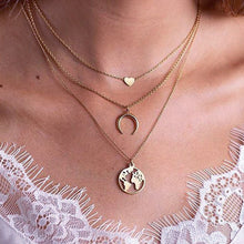 Load image into Gallery viewer, ZILPOIT Simple Moon Star Heart Choker Necklace for Women Chain Necklace Pendant on neck Chokers Bohemia Necklaces Jewelry Gifts