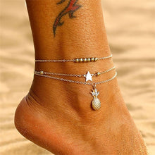 Load image into Gallery viewer, EN Fashion Crystal Anklets For Women Gold Silver Color Boho Anklet Strap Bracelet on the Leg Foot Bracelets Bohemian Jewelry