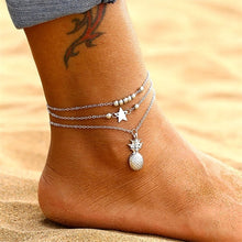 Load image into Gallery viewer, EN Fashion Crystal Anklets For Women Gold Silver Color Boho Anklet Strap Bracelet on the Leg Foot Bracelets Bohemian Jewelry