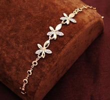 Load image into Gallery viewer, Free shipping Chain Bracelet Gold Color Women Love Heart Link Bracelet Crystal  Bracelets Bangles Valentine's Day Gift