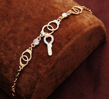 Load image into Gallery viewer, Free shipping Chain Bracelet Gold Color Women Love Heart Link Bracelet Crystal  Bracelets Bangles Valentine's Day Gift