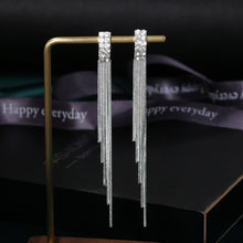 Load image into Gallery viewer, New Fashion Long Tassel Crystal D Letter Drop Earrings For Women Luxury Big Earring Korean  Jewelry Statement oorbellen 2020