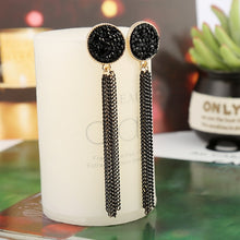 Load image into Gallery viewer, New Fashion Long Tassel Crystal D Letter Drop Earrings For Women Luxury Big Earring Korean  Jewelry Statement oorbellen 2020