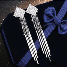 Load image into Gallery viewer, New Fashion Long Tassel Crystal D Letter Drop Earrings For Women Luxury Big Earring Korean  Jewelry Statement oorbellen 2020