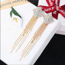 Load image into Gallery viewer, New Fashion Long Tassel Crystal D Letter Drop Earrings For Women Luxury Big Earring Korean  Jewelry Statement oorbellen 2020